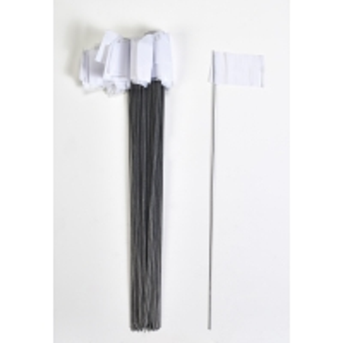 Wire Marking Flags, 2.5"x 3.5"x 21", Whi - 764083591021