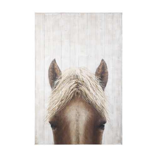 Horse Fringe Hand Painted Distressed Unframed Wall Art - 880024682112