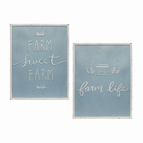 Farm Sign (Set of 2) 14"L x 18"H Metal - 746427856300
