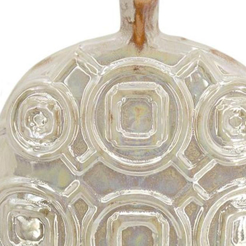 16" Cream Geometric Ceramic Bud Table Vase - 880024837451