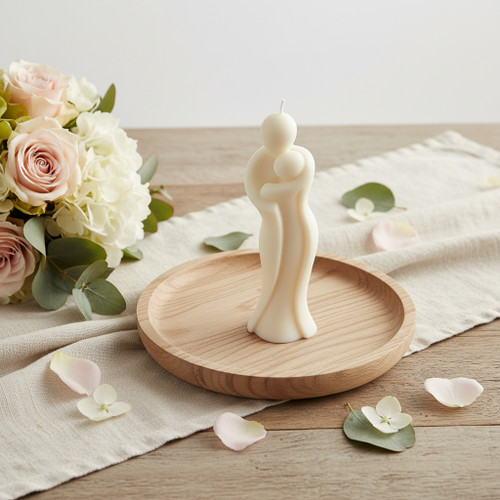 2" White Creamy Vanilla Scented Mother And Child Dimensional Candle - 880024729756