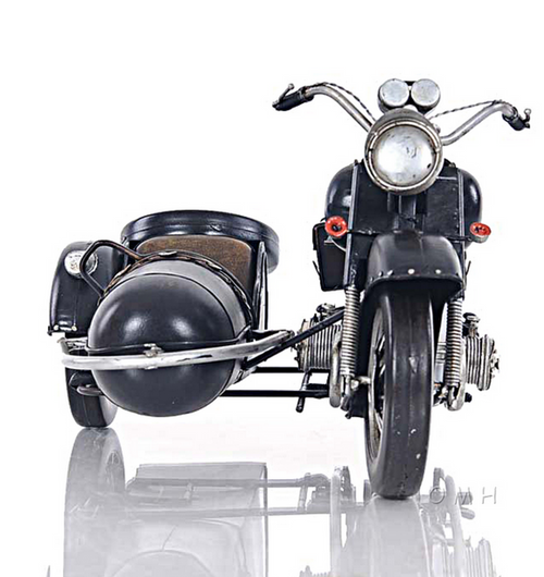 Black Vintage BMW R75 Motorcycle and Sidecar Model - 640901136127