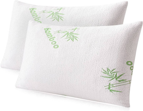 Soft Plush Bamboo Memory Foam Support Pillow (Set of 2)