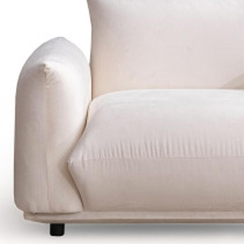 47" White Velvet Arm Chair - 880016455915