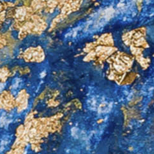 50" X 70" Blue Ivory And Gold Abstract Microfiber Plush Throw Blanket - 880024624648