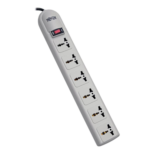 Tripp Lite, Surge Protector, 6 Universal Outlets, 6FT Cord, 750 Joules, 230V, British Input - 037332121158