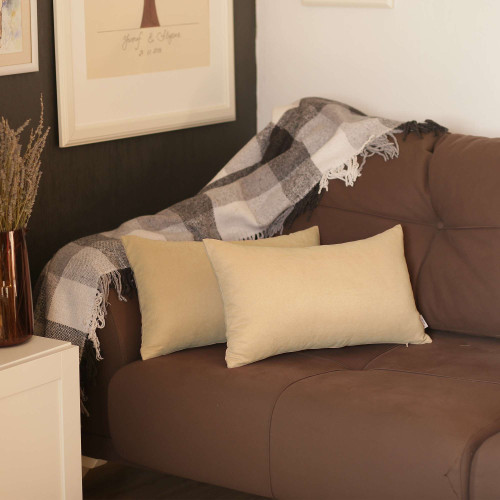 Homeroots Home Decor Set Of 2 Tan Modern Lumbar Throw Pillows