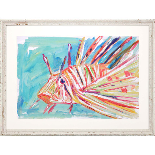 Colorful Fish Framed Art White Picture Frame Print Wall Art - 606114453840