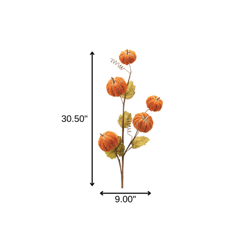 Set of Six  Fall Mini Pumpkins Wreath Sprays - 880016618556