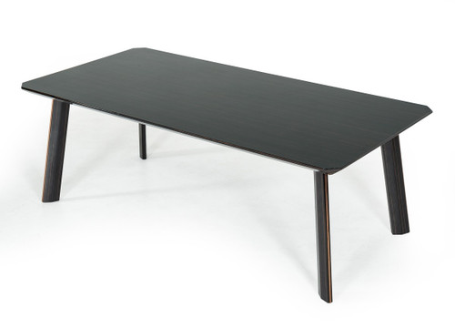 87" Black And Rose Gold Rectangular Dining Table - 606114152347