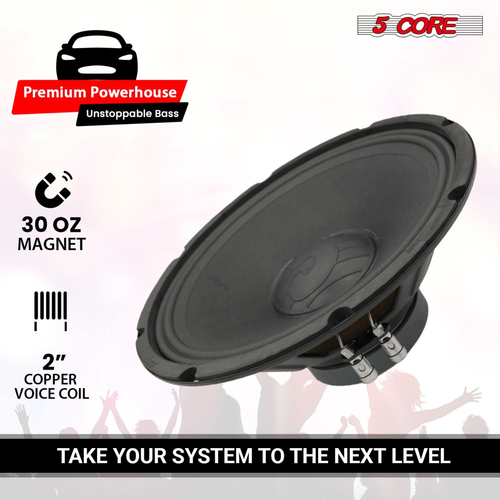12 Inch Speaker Pair 200W Car Loudspeaker 4 Ohm Replacement Driver w 30 Oz Y30 Magnet - 810144135441