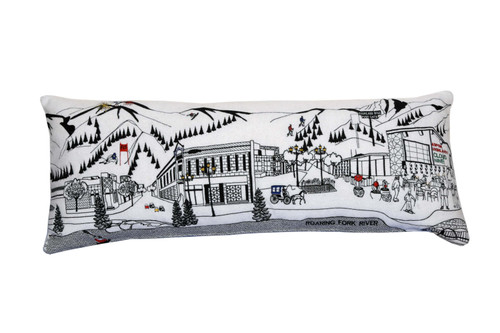 Homeroots Home Decor Aspen Daylight Skyline Lumbar Decorative Pillow, White, 35 Inches
