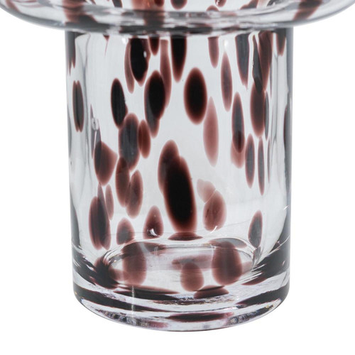 8" Amber And Clear Abstract Glass Cylinder Table Vase - 880024750347