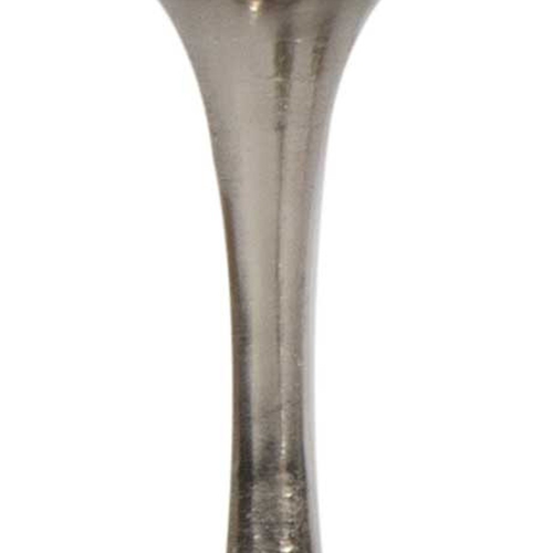 18" Silver Distressed Geometric Metal Tabletop Candle Holder - 608219387846