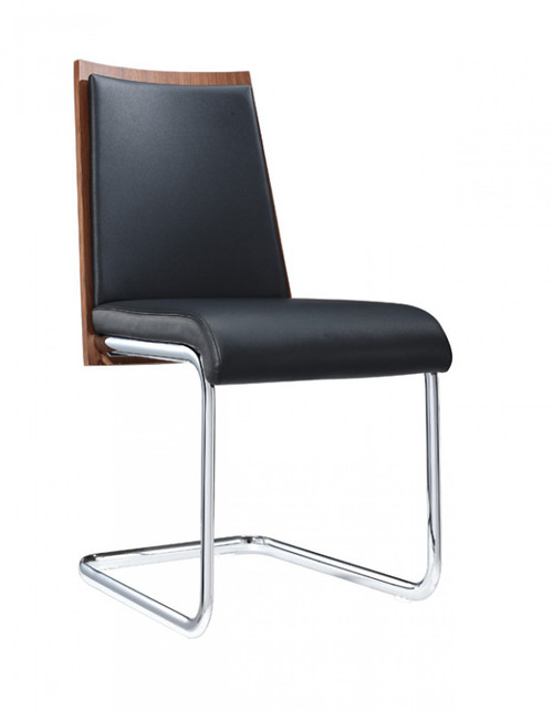 Morgan - Modern Black &amp;amp; Walnut Dining Chair (Set of 2) - 689805026332