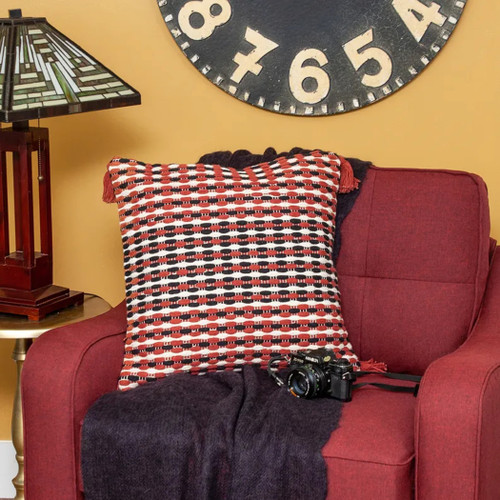 Parkland Collection Dafne Transitional Multicolored Pillow Cover With Poly Insert - 025773008367