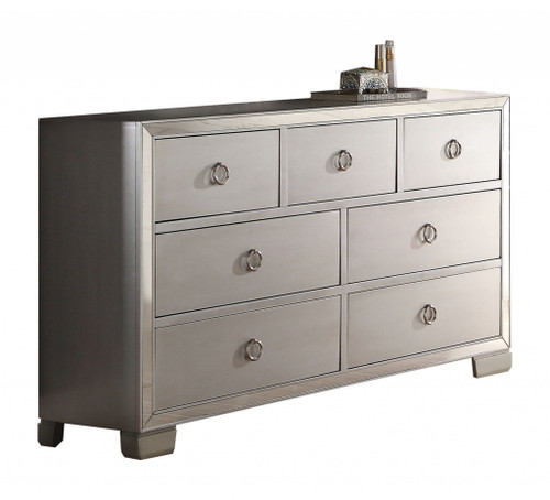 57" Platinum Manufactured Wood Seven Drawer Triple Dresser - 606114027980