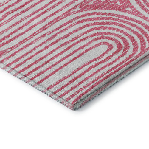 5' X 8' Blush And Ivory Geometric Distressed Washable Area Rug With UV Protection - 880016803037