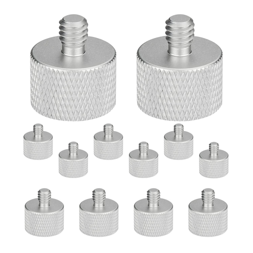 Mic Stand Adapter 12 Pieces 3/8 Male to 5/8 Female Screw Thread Conversion Connector - 810144131207