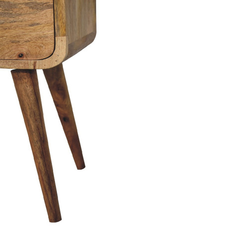 22" Oak Solid Wood Square Two Drawer Nightstand