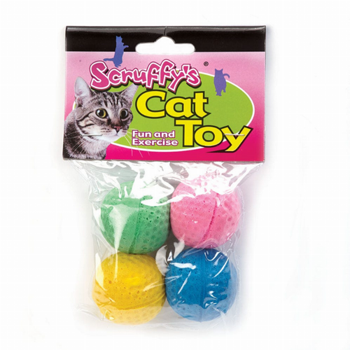 SFY Kitty Sponge Balls 4Pk - 072929044670