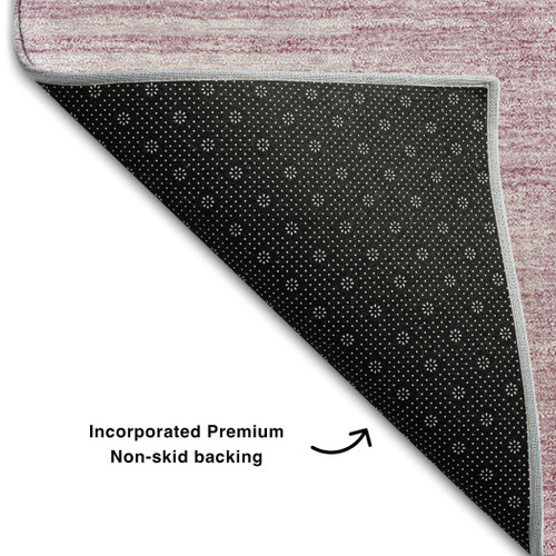 3' X 5' Blush And Ivory Geometric Washable Area Rug With UV Protection - 880024645193