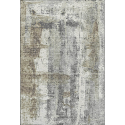9' X 12' Beige Gray And Ivory Abstract Washable Area Rug With UV Protection - 880016498455