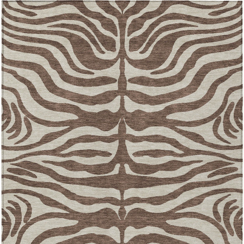 8' X 10' Brown And Beige Animal Print Washable Indoor Outdoor Area Rug - 608219213800