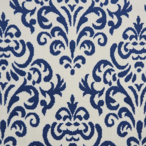 5' X 7' Blue And White Damask Area Rug - 880016799019
