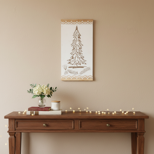 Wood Christmas Tree Hanging Wall Decor - 880016587050