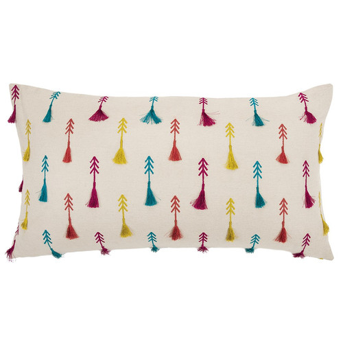 Homeroots Home Decor Bright Tone Feathered Arrows Lumbar Pillow, Multicolor, 26 x 14 Inches