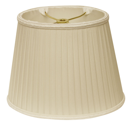 Ivory Shantung Silk Pleated Oval Lamp Shade - 606114553915