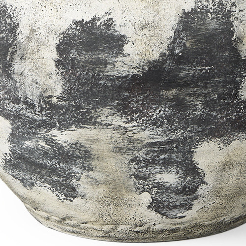 15" Black And White Ombre Ceramic Amphora Floor Vase - 880016849165