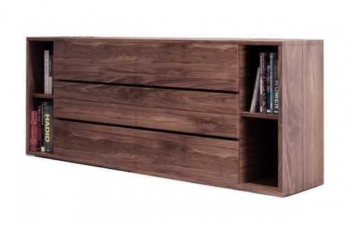 63" Walnut Solid Wood Six Drawer Double Dresser - 606114156192