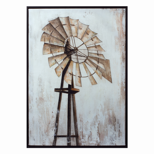 Framed Windmill Print 20.25"L x 28"H Canvas - 746427855266