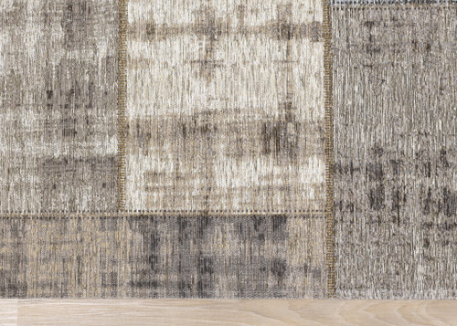 5' X 8' Gray Cream And Tan Abstract Area Rug - 880024850498