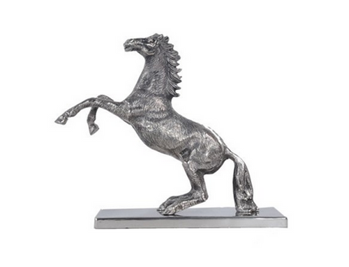 Solid Aluminum Horse Statue with Base - 640901136899