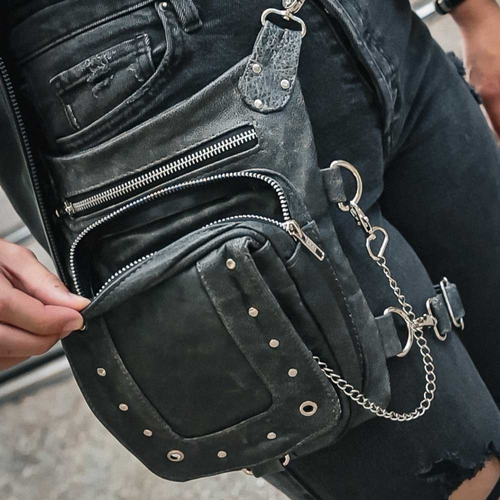 5735.GY - Ladies Leather Thigh Bag - 761736392042