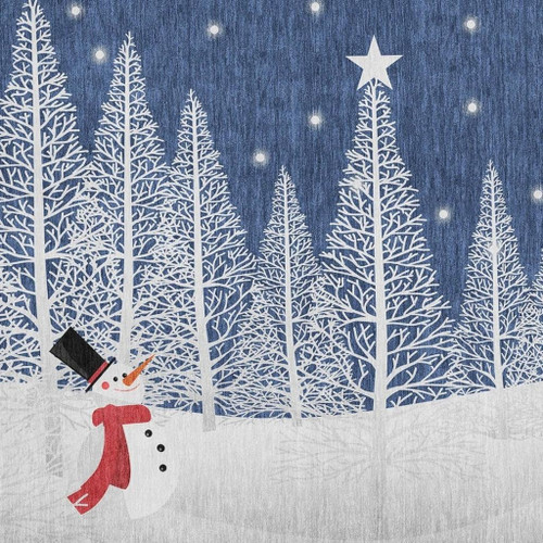 5' X 8' Blue And White Winter Snowman Washable Area Rug With UV Protection - 880024657004