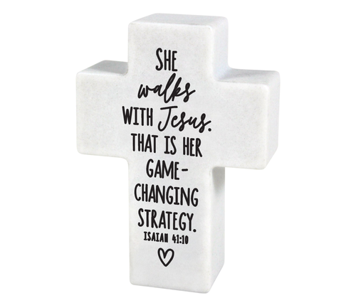 Mini Inspire Cross She Walks With Jesus - 667665112549