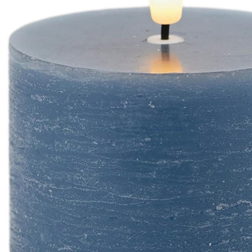 Set of Two Blue Unscented Candle Flameless Pillar Candles - 880024821443