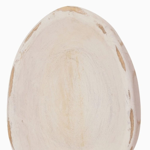 6" White Solid Wood Oval Dough Bowl - 880016856170