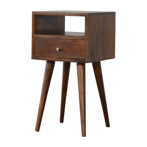 Solid Wood Square One Drawer Nightstand - 880016486872