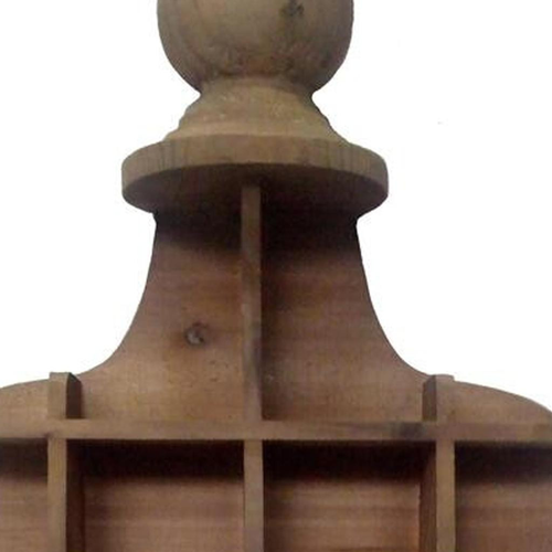 18" Brown Wood Novelty Shape Multi Compartment Wall Mount Accent Shelf - 880016423600
