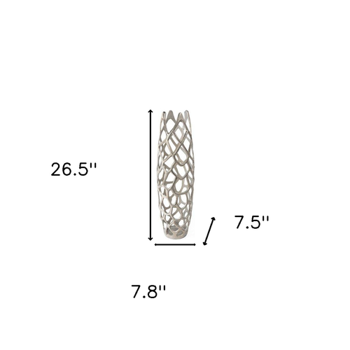 27" Cylinder Aluminum Floor Vase - 608219199234
