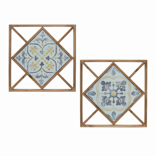Wall Tile (Set of 2) 14.25"SQ MDF/Metal - 746427850919
