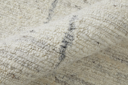 9' X 13' Gray and Ivory Abstract Hand Woven Worn Faded Area Rug - 608219288518