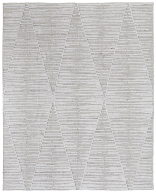 9' X 12' Ivory And Tan Geometric Hand Woven Area Rug - 608219047740