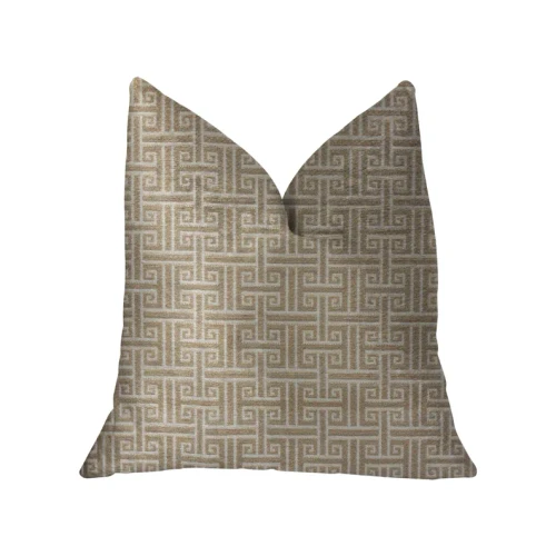 Plutus Emperor Gray and Beige Luxury Throw Pillow - 663701000900