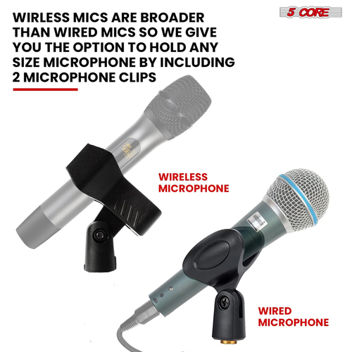 Universal Microphone Stand 2Pcs Height Adjustable 35 to 57" Round Base Floor Mic Holder Metal Build - 810199690032